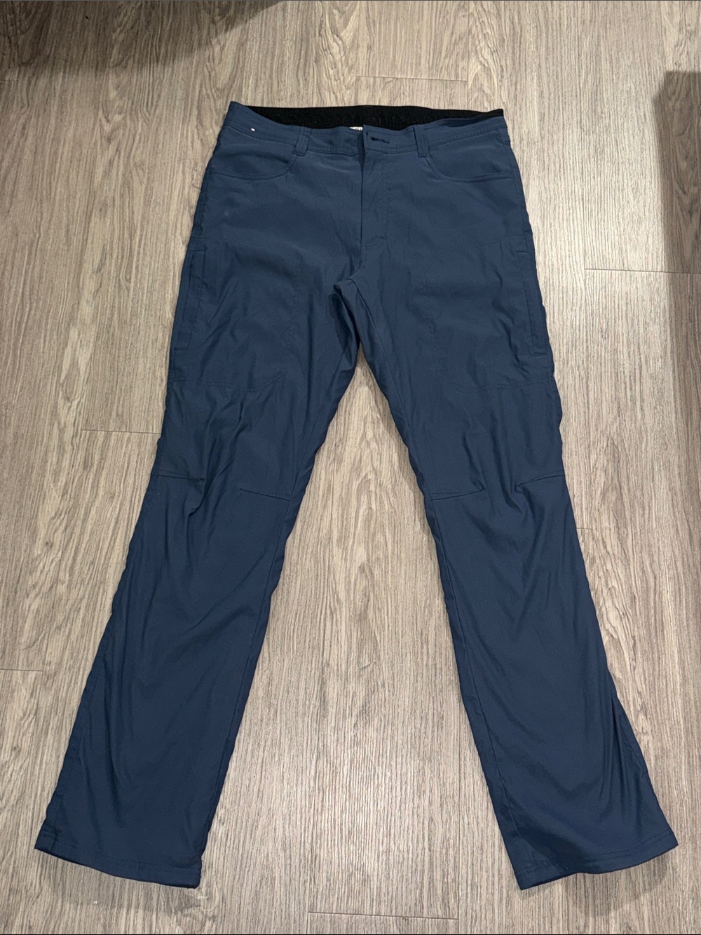 Orvis Fleece Lined Nylon Blend Stretch Pants Mens Size 34x34 Blue